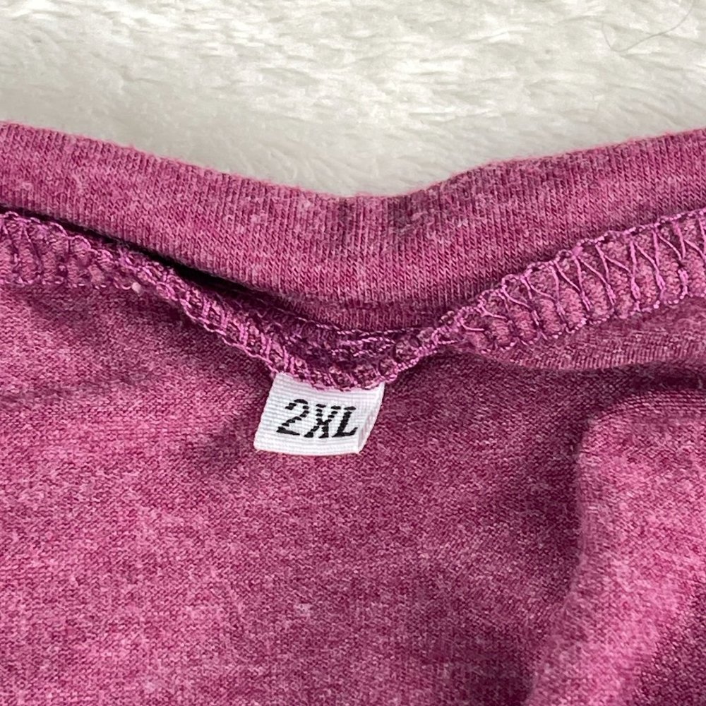 Casual Tunic Top Sweatshirt Womens 2XL Wine Red Side Ruched Wood Button Soft‎ - Picture 4 of 10